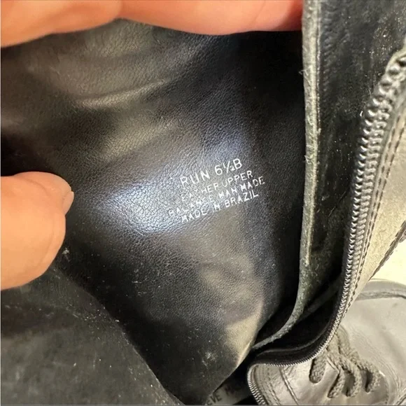 ⛔️SOLD⛔️Steve Madden Black Leather 90s Style Lace Up Platform Combat Moto Boots - Picture 5 of 10